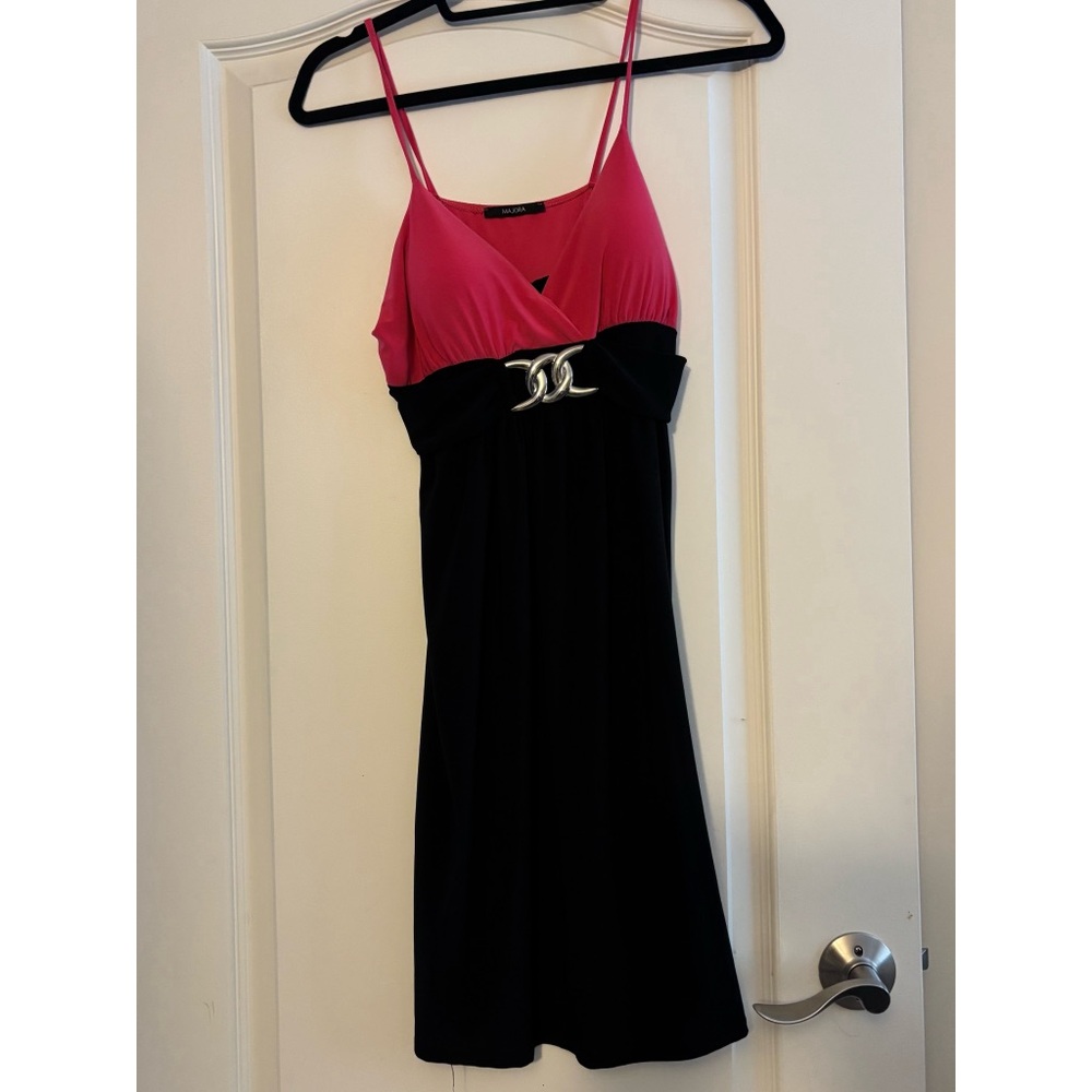 Hot Pink Sleeveless Swing Midi Dress
